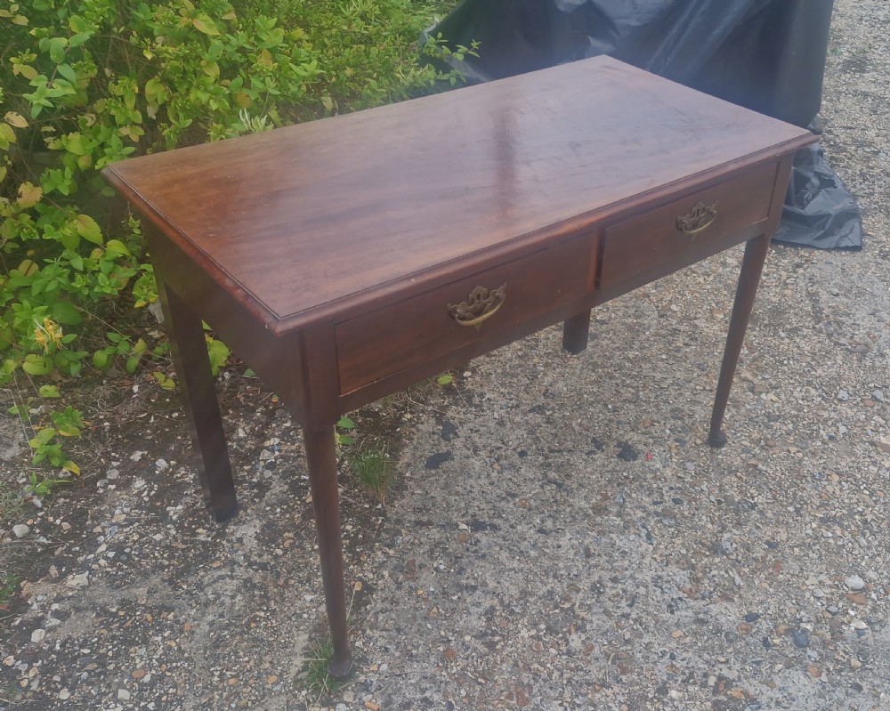 Mahogany 2 drawer side table. View III