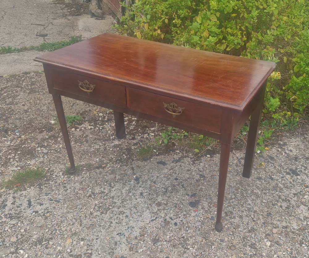 Mahogany 2 drawer side table. View V