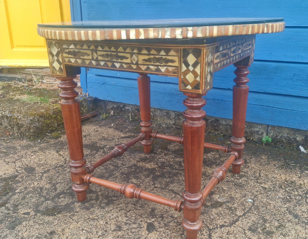 Islamic inlaid occasional table.  View III