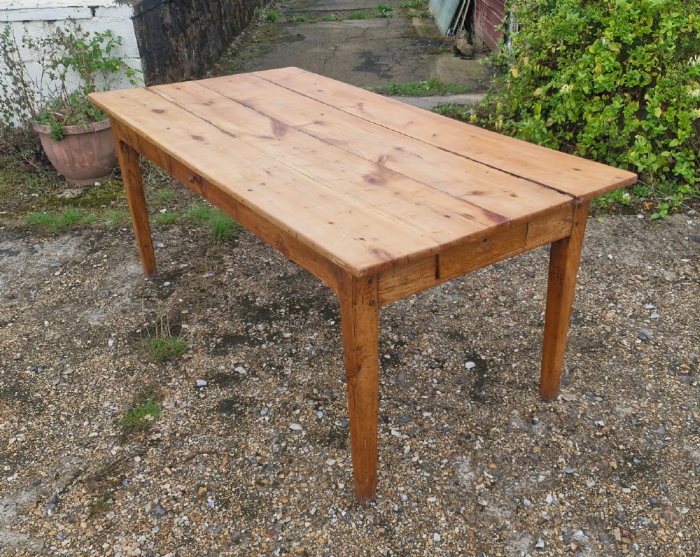 19th century French farmhouse kitchen dining table.  View XIII