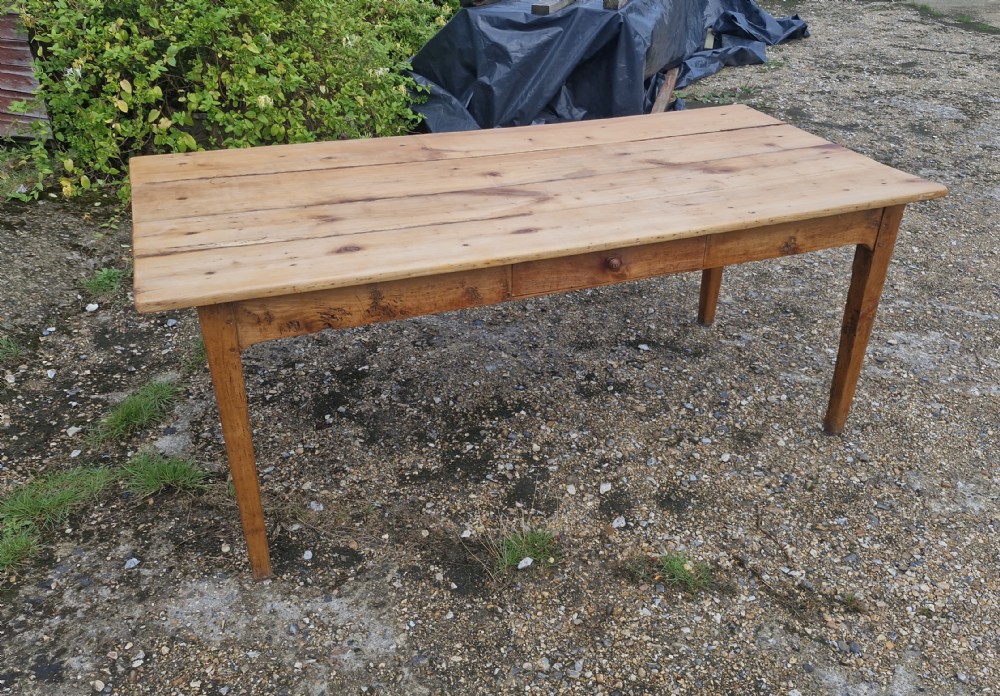 19th century French farmhouse kitchen dining table. 