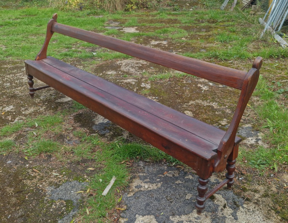 Large Late Victorian kitchen table bench. View VI