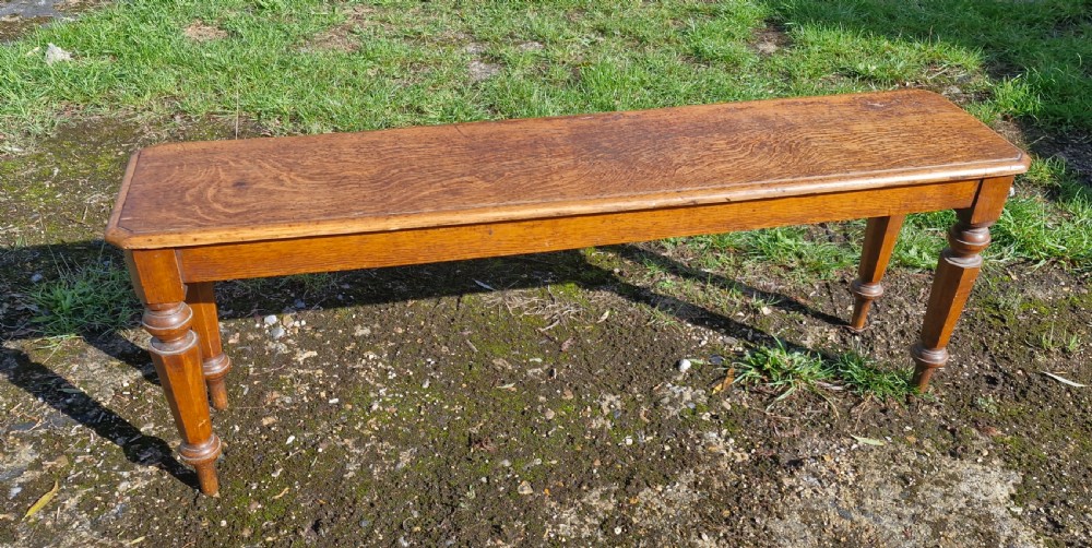 Early Victorian oak hall bench