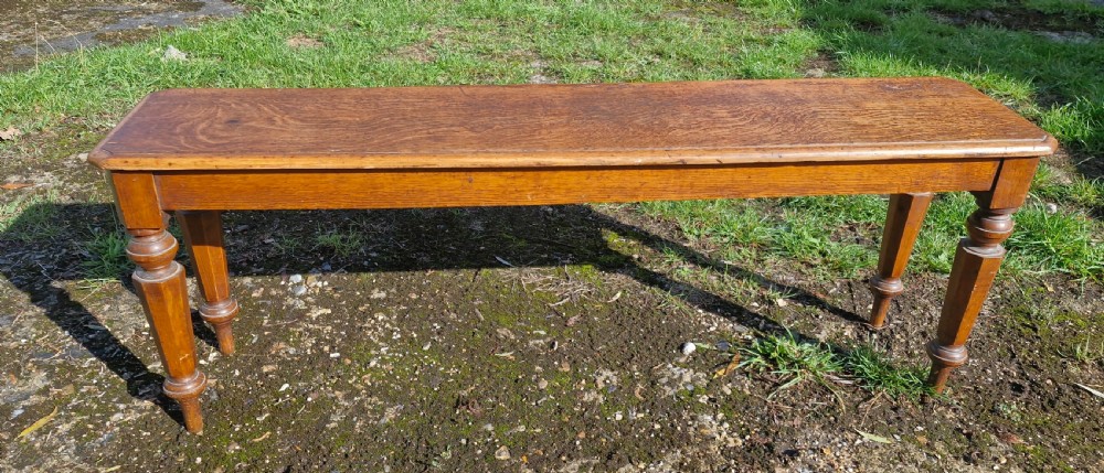Early Victorian oak hall bench View III