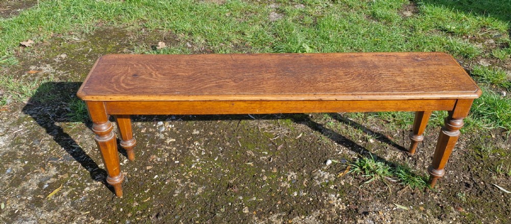 Early Victorian oak hall bench View IV