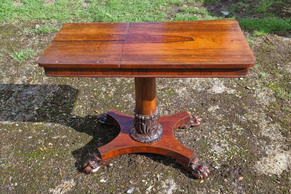 Early Victorian rosewood pedestal reading table. View IX