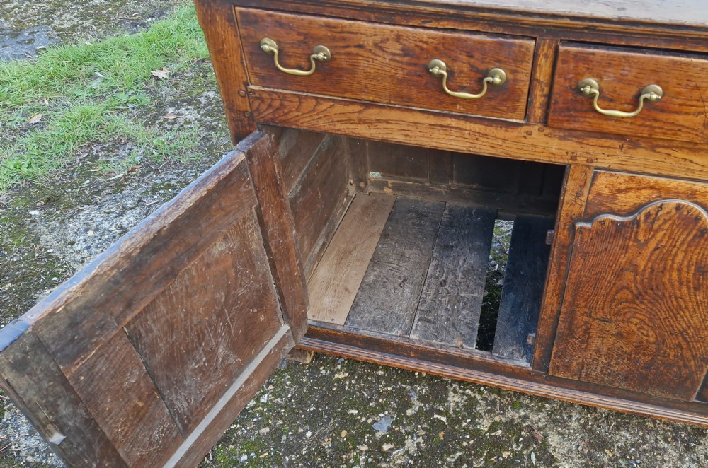 Georgian oak dresser base.  View IV