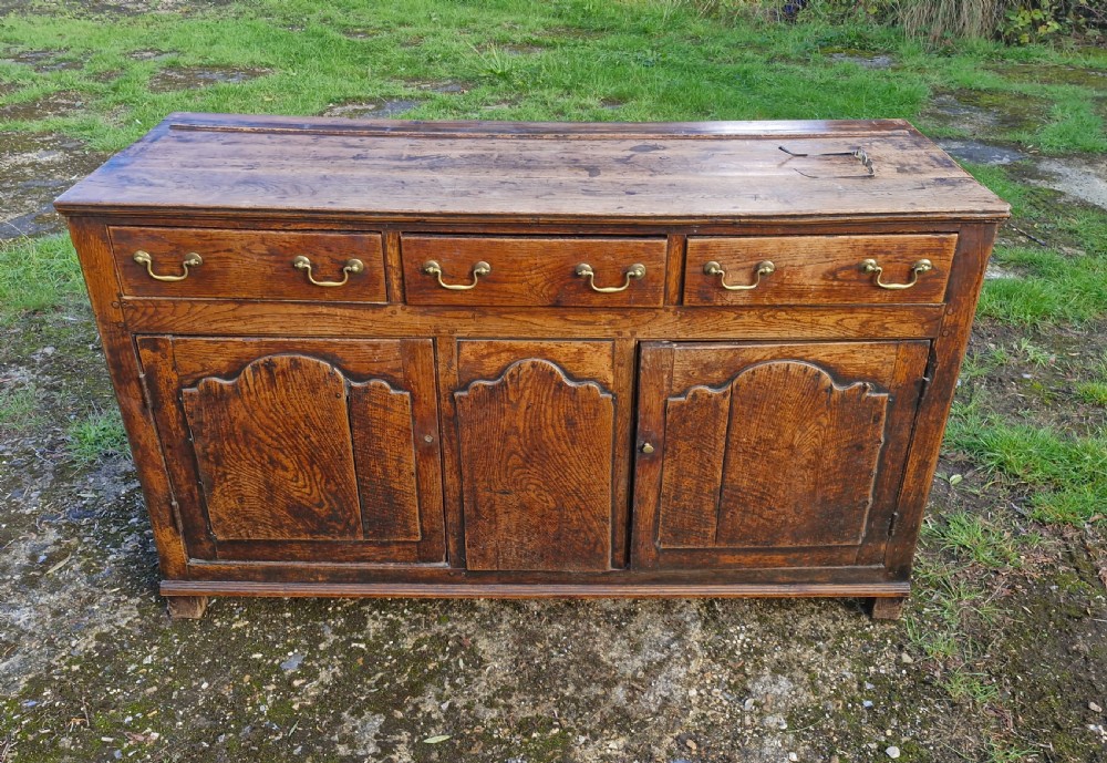 Georgian oak dresser base.  View IX