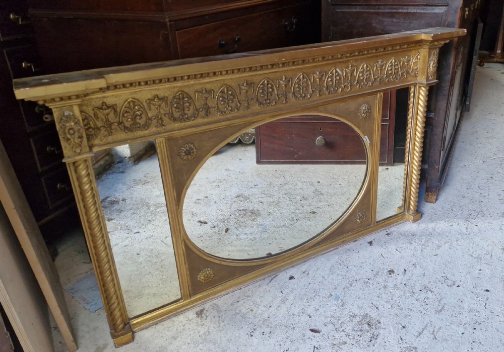 19th century gilt overmantel mirror. 