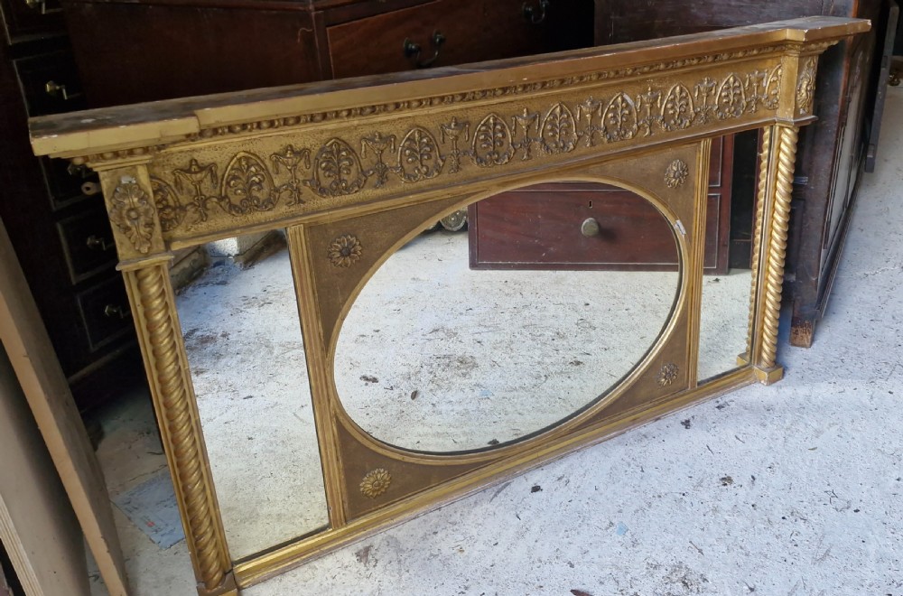 19th century gilt overmantel mirror.  View III