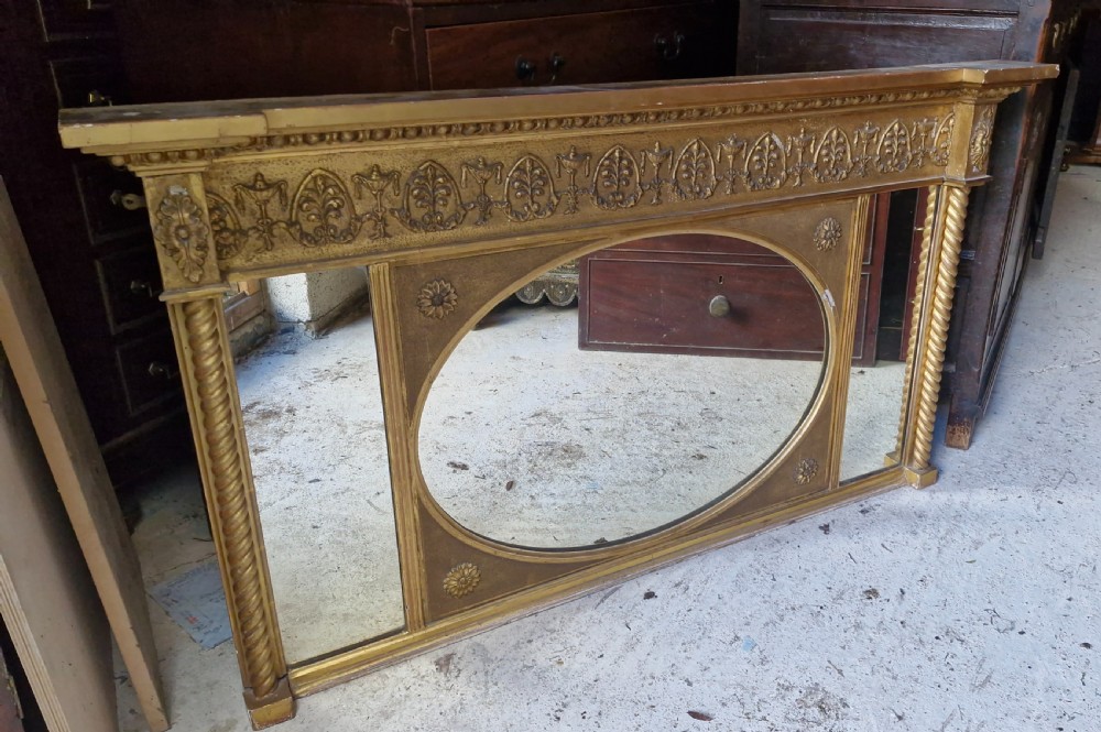 19th century gilt overmantel mirror.  View V