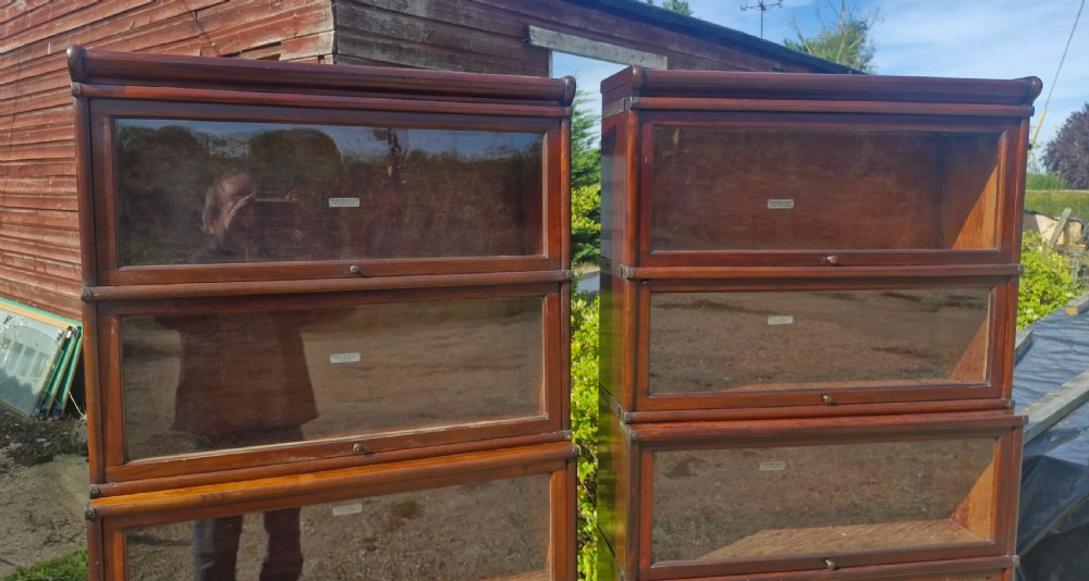 Very close pair of mahogany Globe Wernicke bookcases View IV