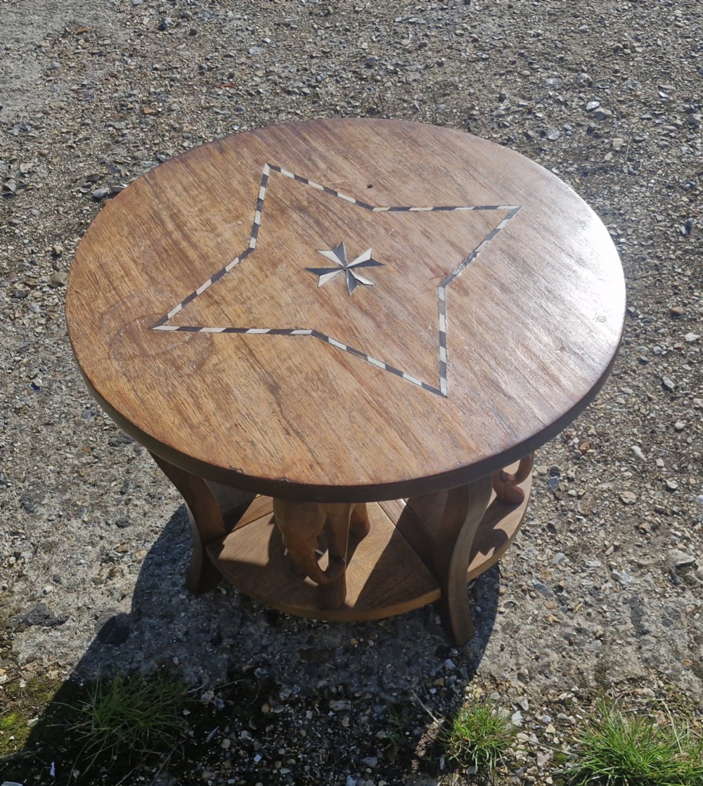 Inlaid nest of occasional tables.