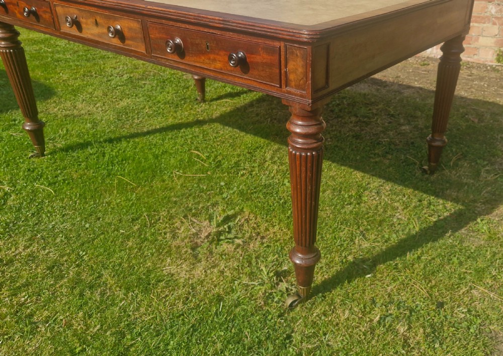 Regency mahogany 6 drawer partners writing table.  View VII