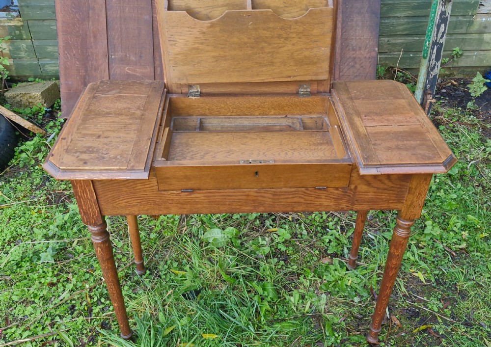 Early 20th century folding writing table. View IV