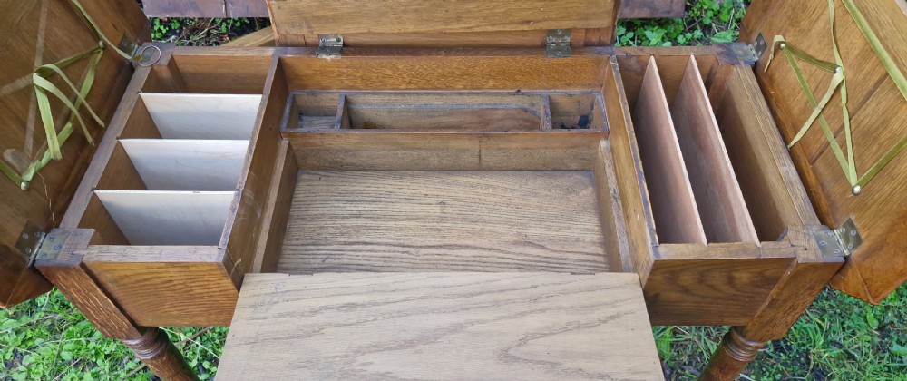 Early 20th century folding writing table. View VI