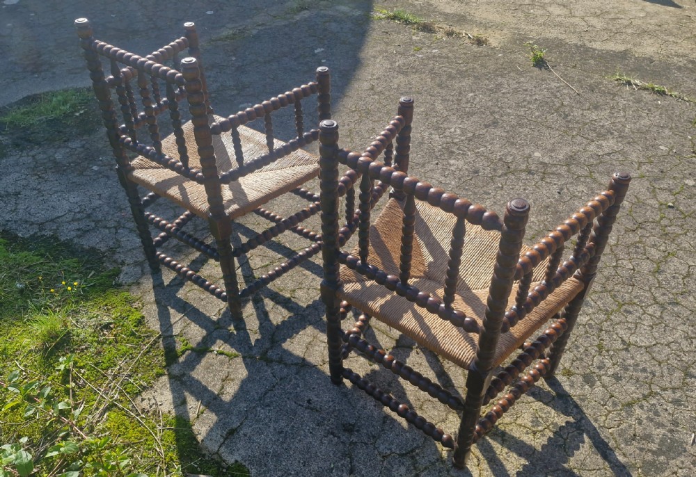 Pair of Bobbin framed armchairs View III