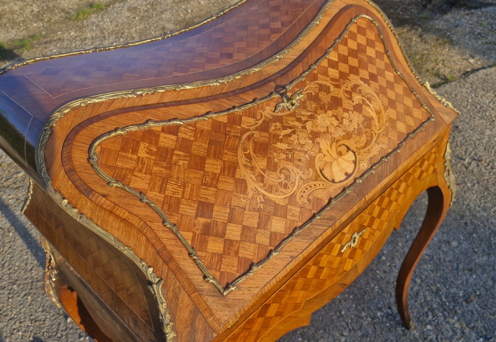 Good quality parquetry bureau de Dame. View IX