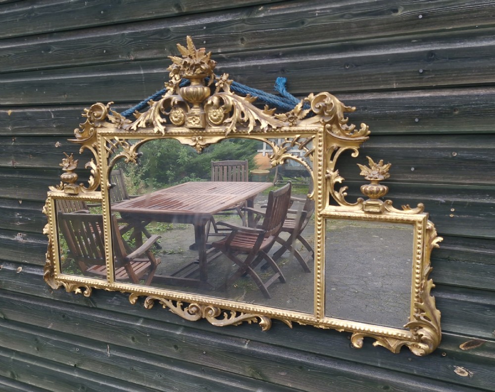 Carved Italian gilt wood overmantel mirror. View VI
