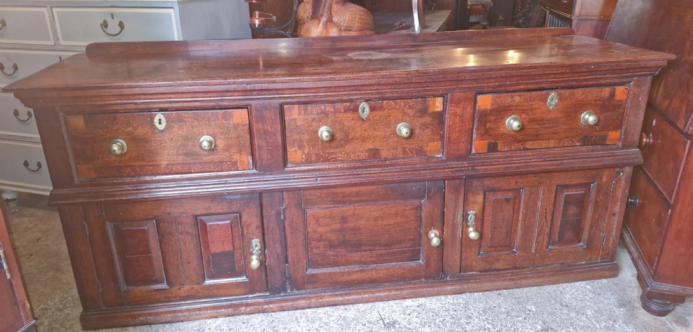Antique oak dresser base.  View VIII