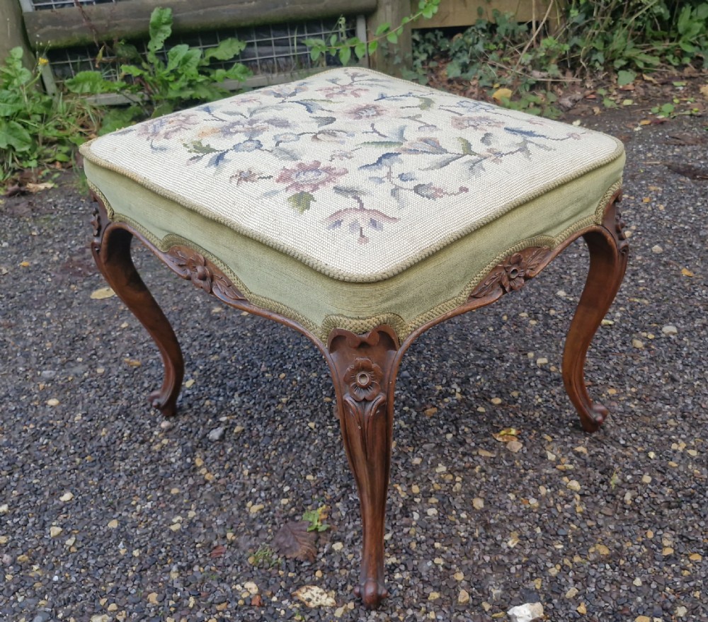 Mid Victorian walnut stool .