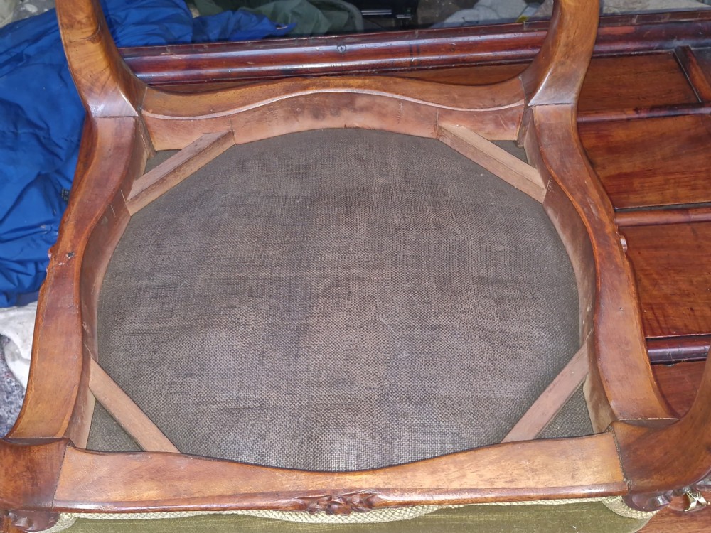 Mid Victorian walnut stool . View II