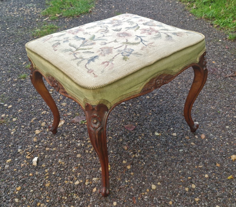 Mid Victorian walnut stool . View V