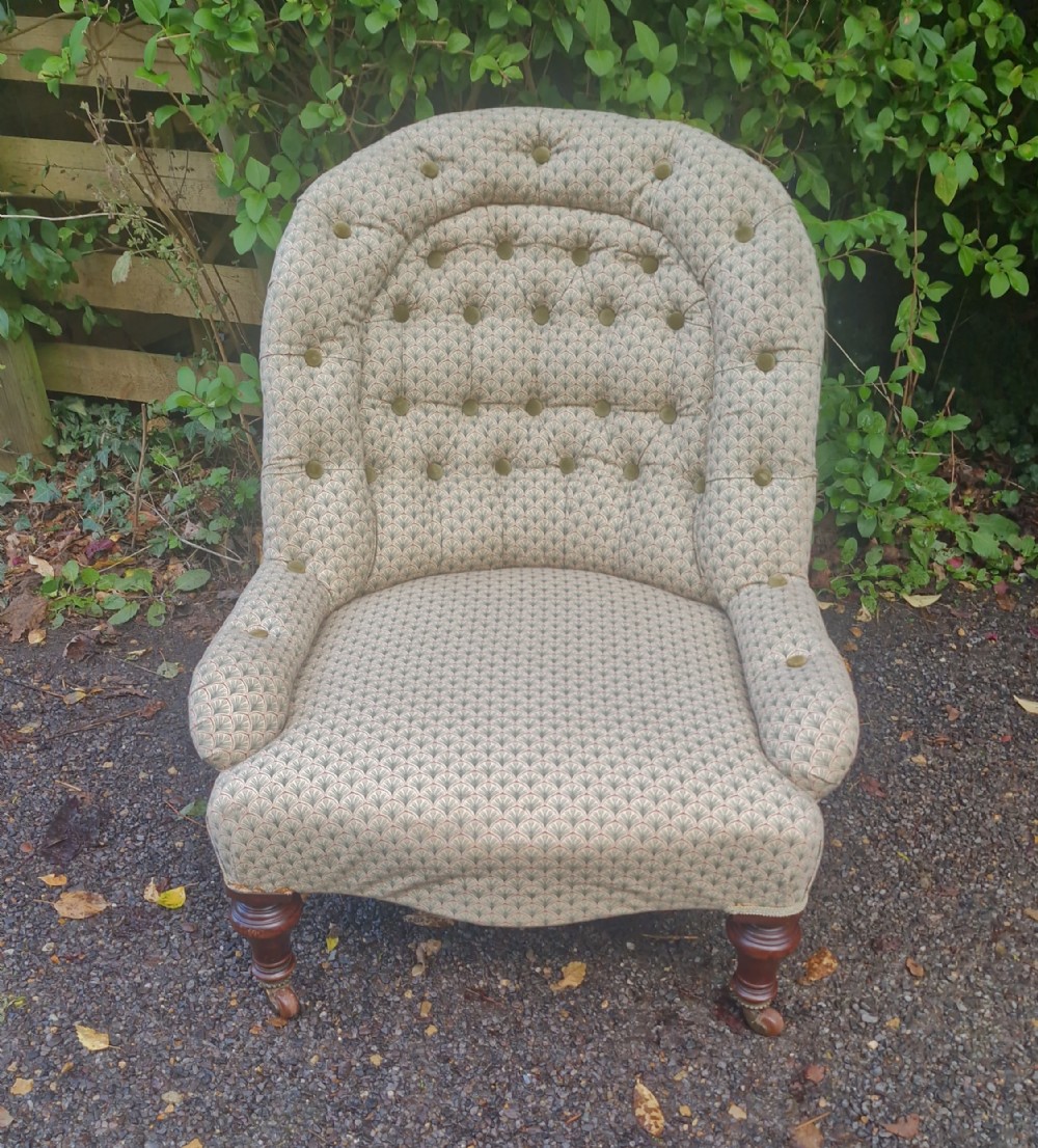 Victorian upholstered bedroom chair. 