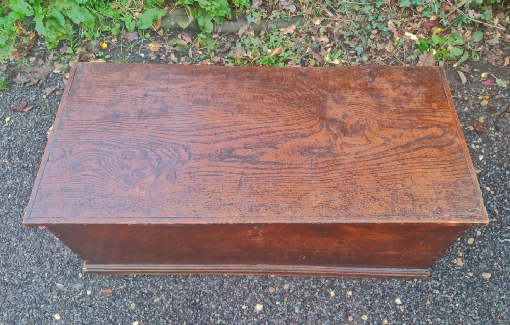 Early 19th elm blanket chest. View IV