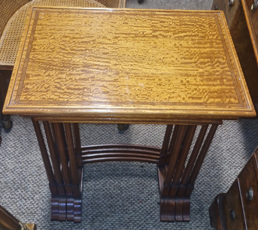 Nice nest of 4 inlaid Satinwood occasional tables.