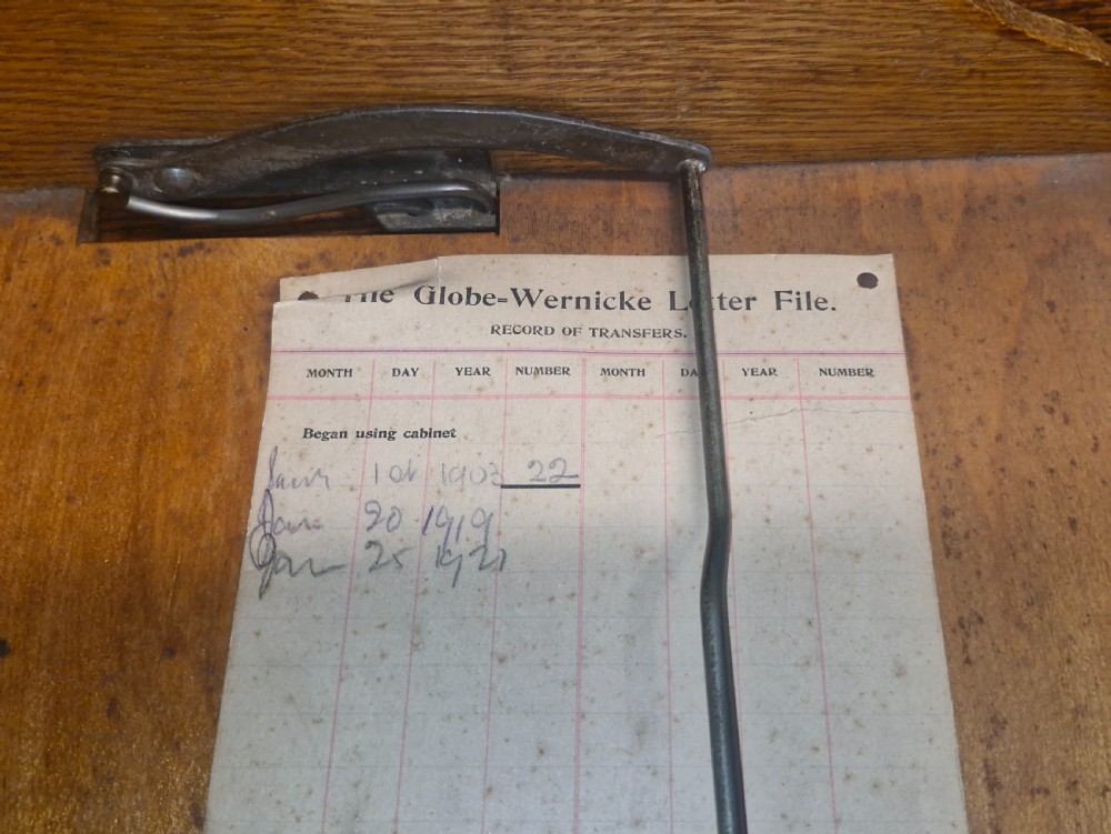 Oak Globe Wernicke office filing cabinet.  View II