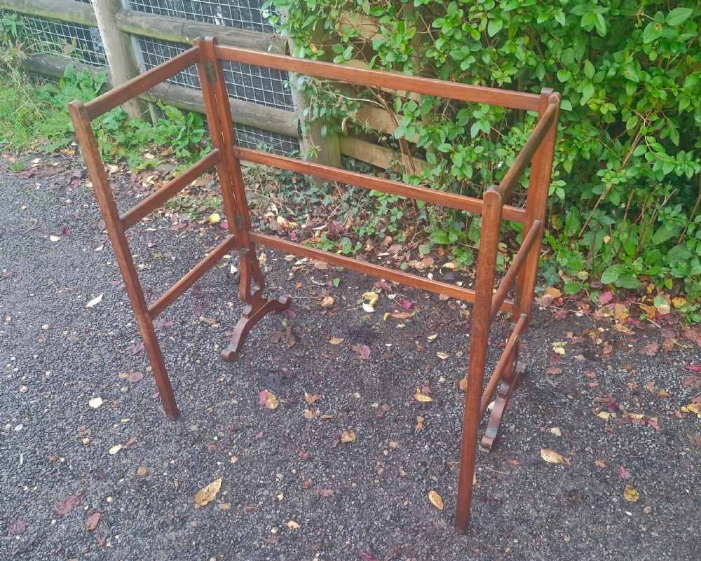 Mid Victorian mahogany folding towel rail.