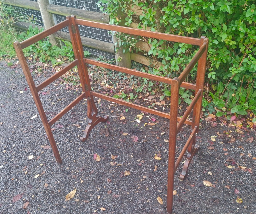 Mid Victorian mahogany folding towel rail. View II