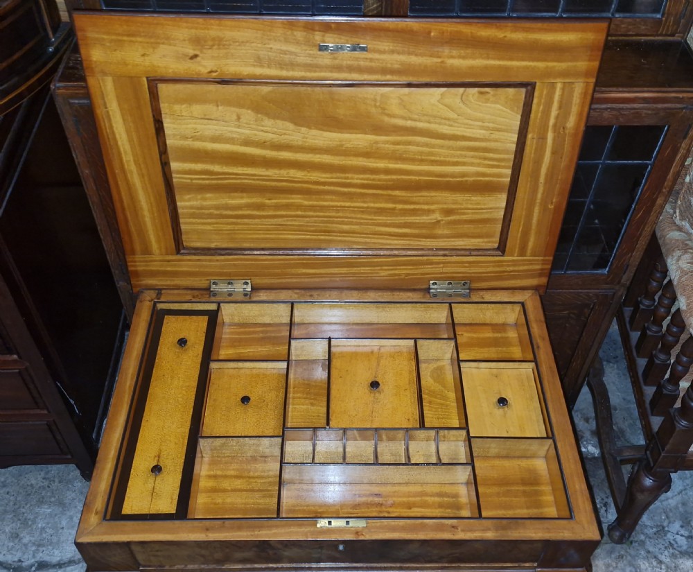 Pretty inlaid walnut sewing table. View IV