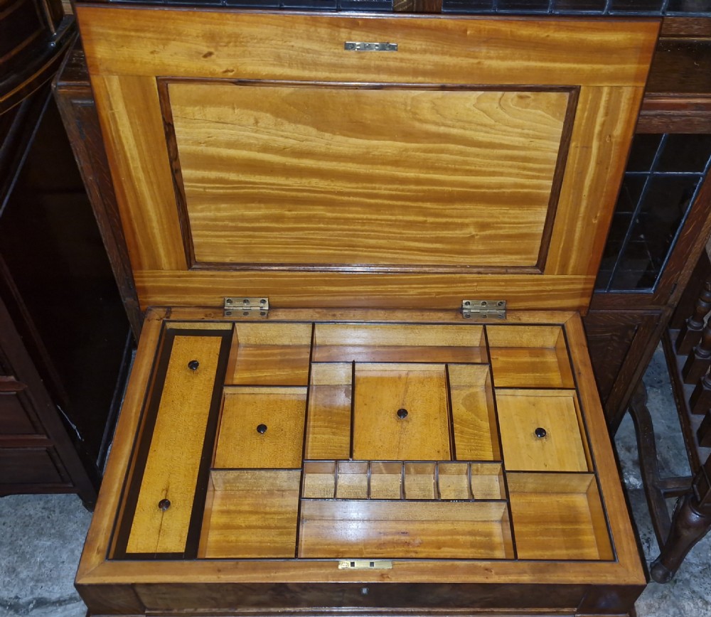 Pretty inlaid walnut sewing table. View V