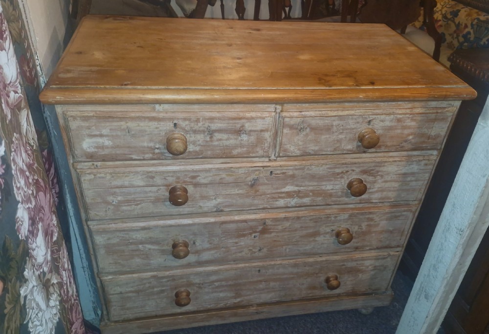 Mid 19th century good sized pine chest of drawers.  View II