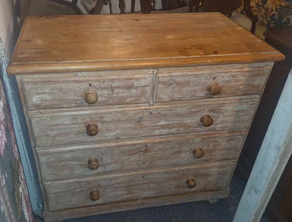 Mid 19th century good sized pine chest of drawers.  View VII