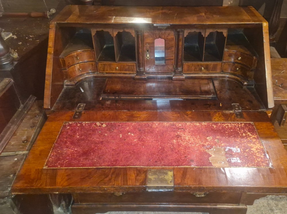Early 18th century walnut bureau.  View III