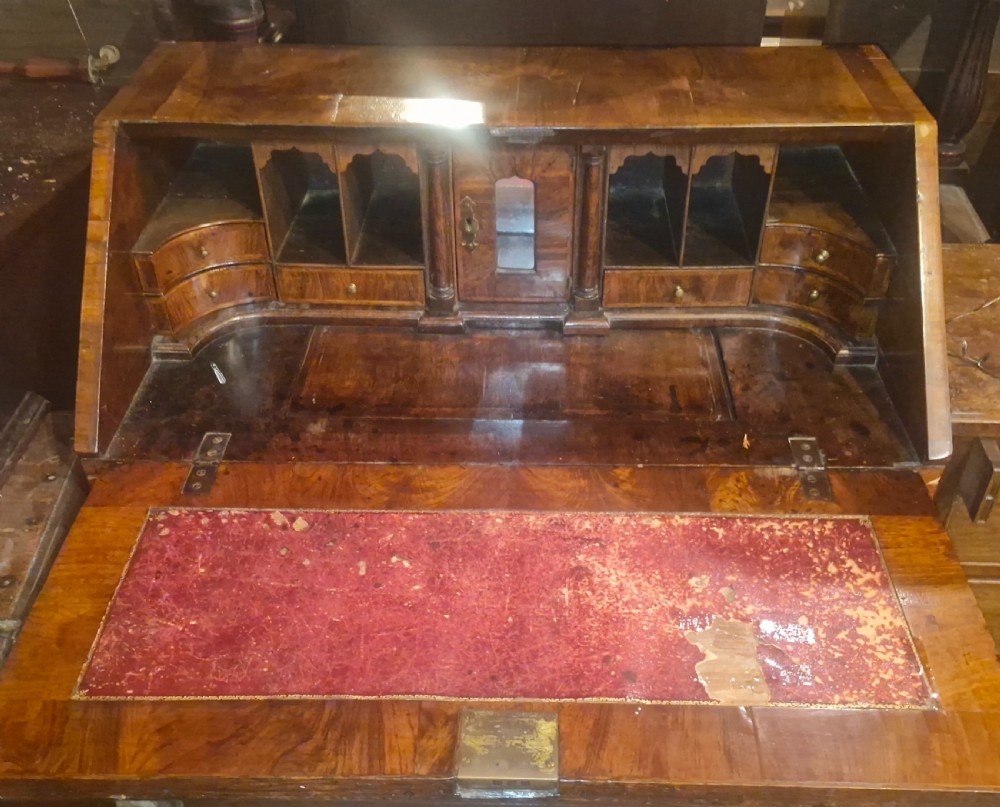 Early 18th century walnut bureau.  View XIV