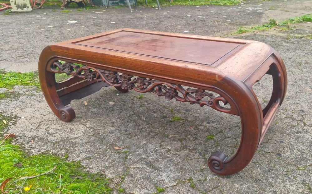 Carved Chinese low opium table View II