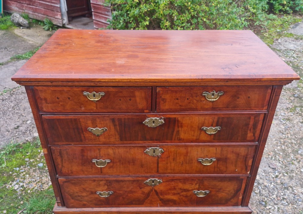 Early 18th century walnut chest of drawers.  View II