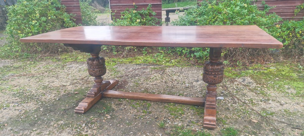 Oak refectory dining table. 