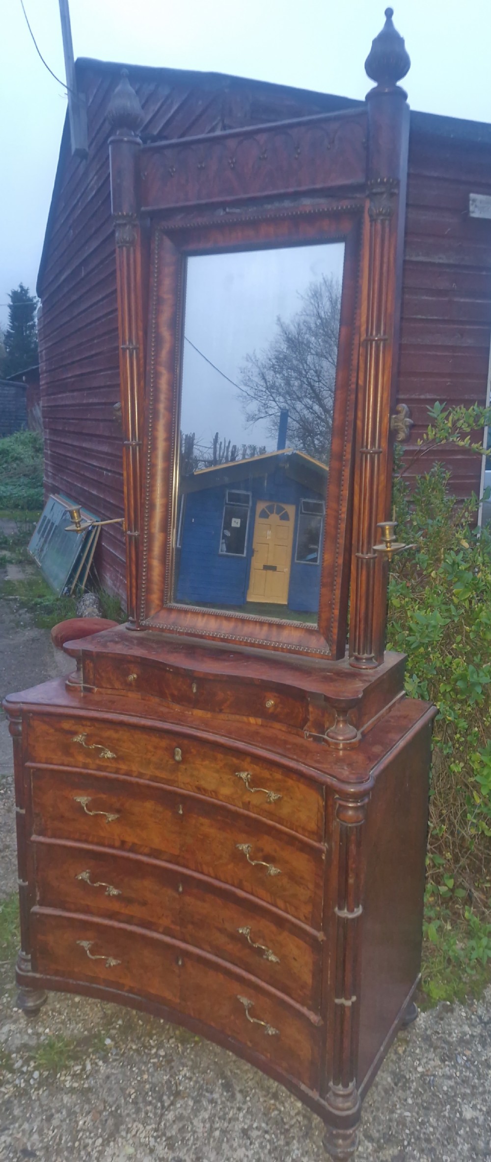 19th century mahogany dressing chest.