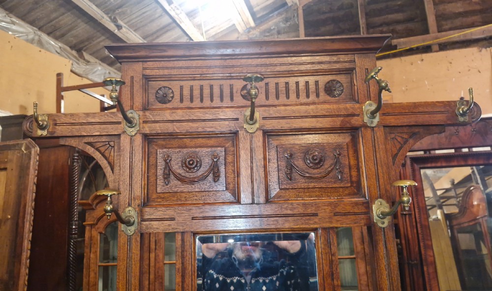 Late Victorian oak hall stand. View IV
