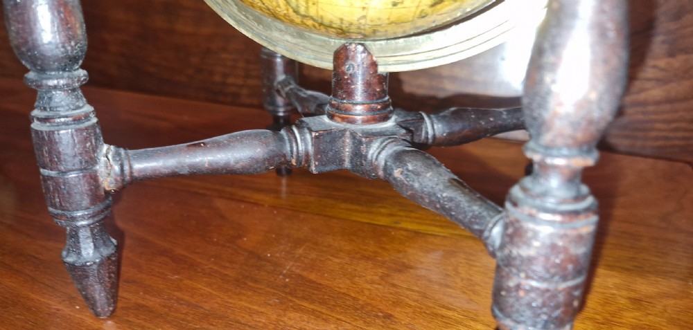 Rare 6 inch 19th century Cary table top globe and stand. View XIX