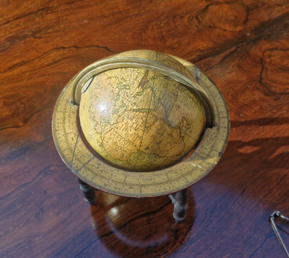 Rare 6 inch 19th century Cary table top globe and stand. View XXVI
