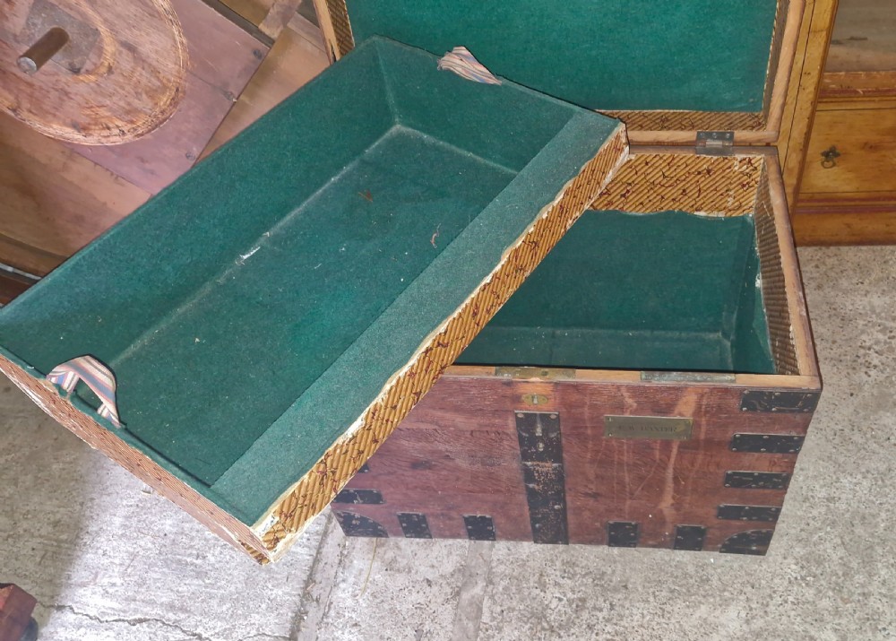 Victorian metal bound oak silver travelling chest. View VII