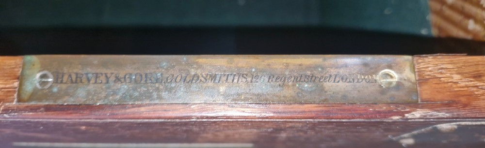 Victorian metal bound oak silver travelling chest. View VIII