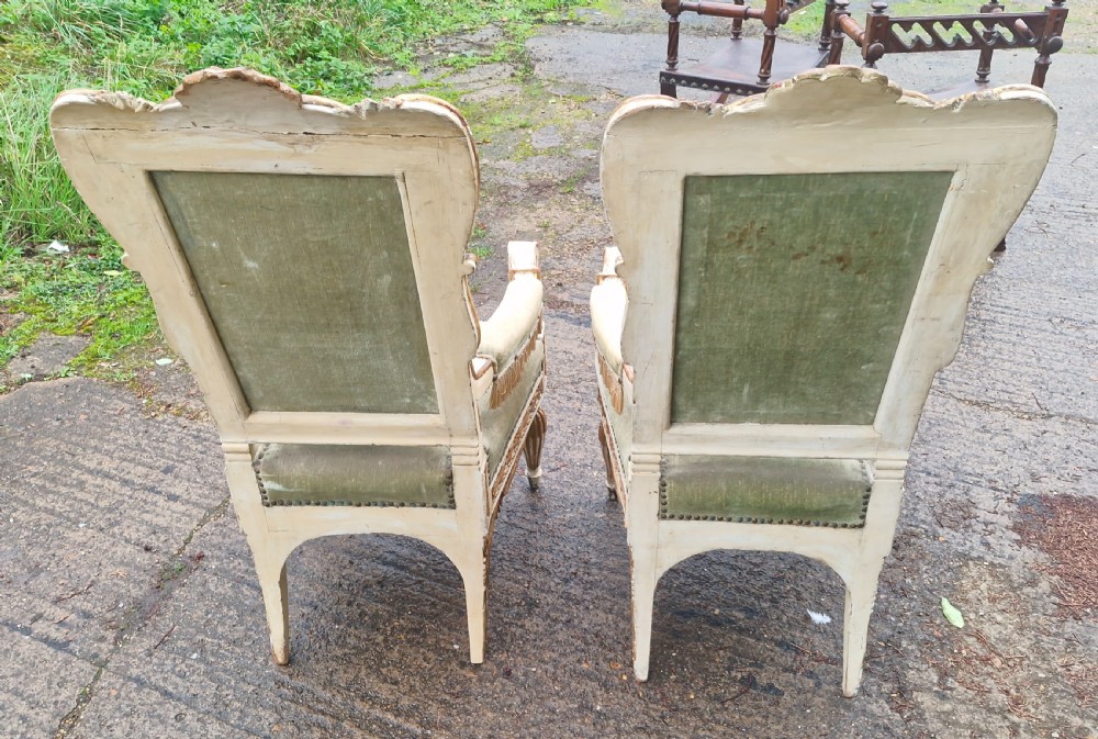 Pair of decorated and upholstered armchairs.  View VII