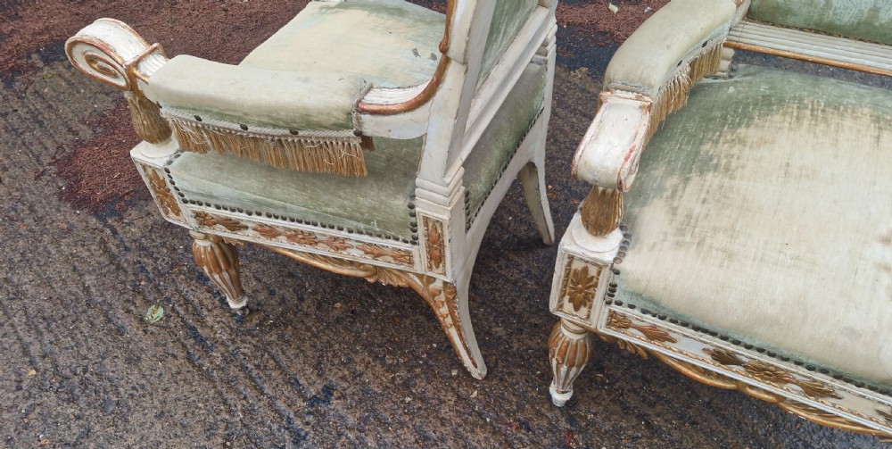 Pair of decorated and upholstered armchairs.  View VIII